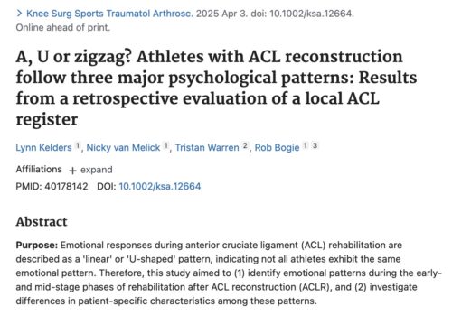 A, U of zigzag? Sporters met een VKB-reconstructie volgen drie verschillende psychologische patronen.